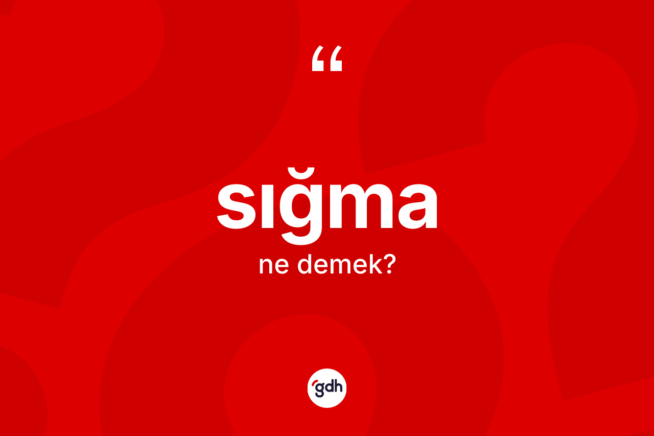 Sığma kelimesi ne anlama gelir? Sığmanın TDK'ya göre anlamı nedir?
