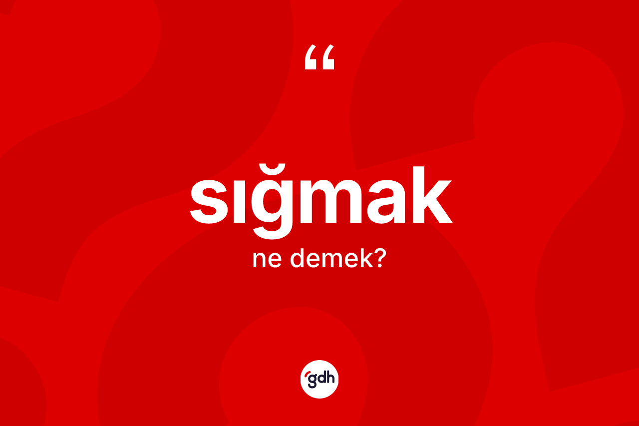 Sığmak kelimesinin anlamı nedir? Sığmakın TDK'ya göre anlamı nedir?