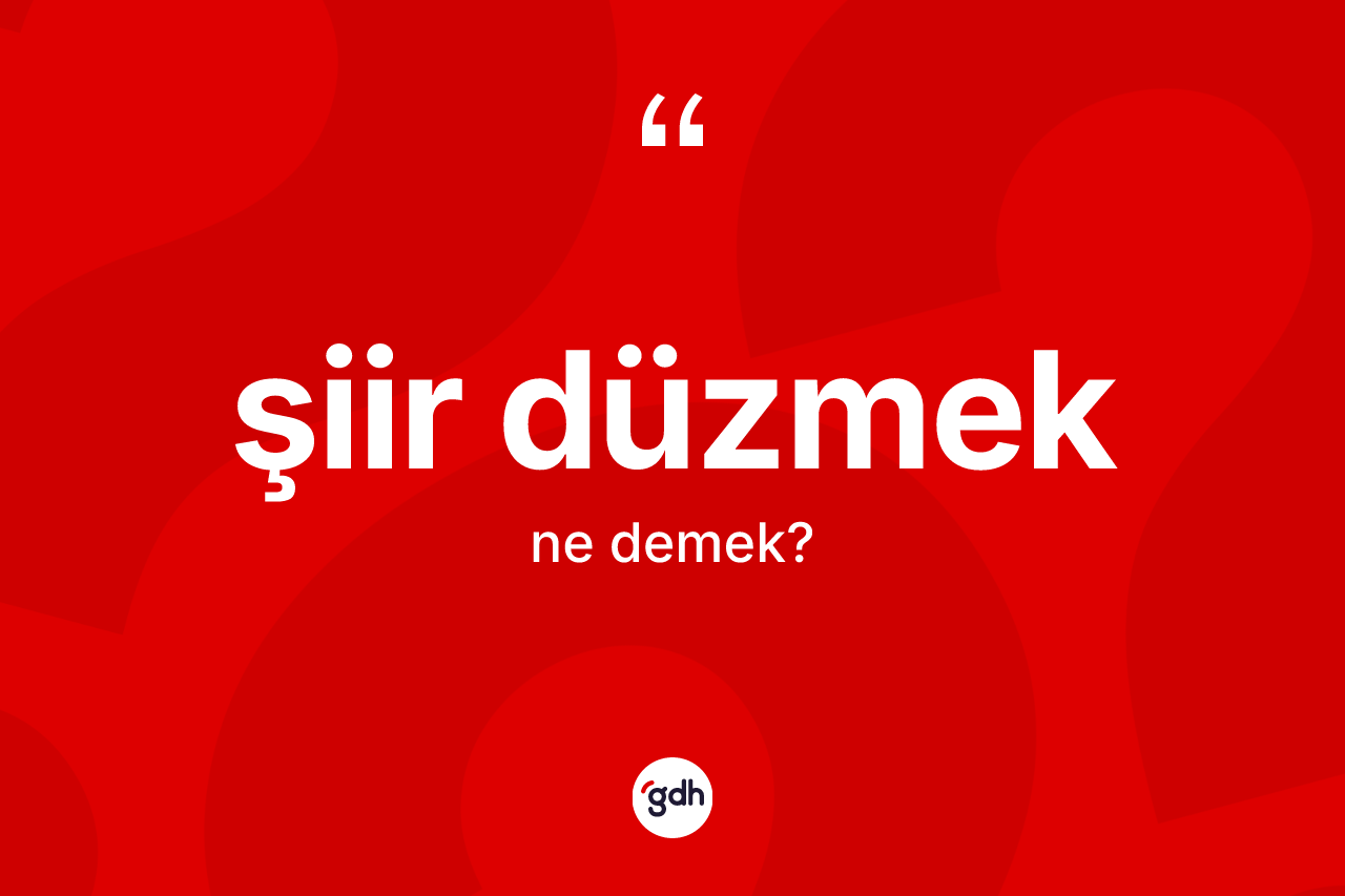 Şiir düzmek ifadesinin tanımı nedir?