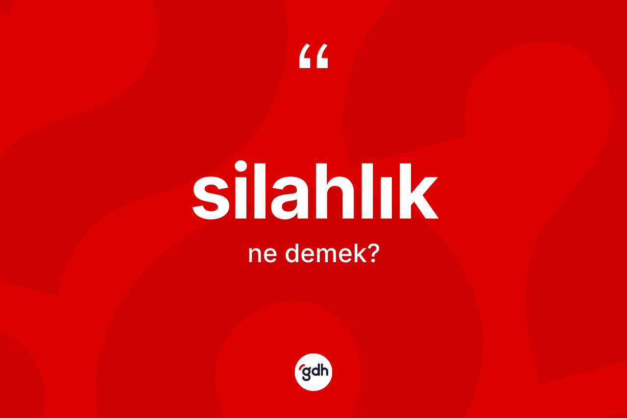 Silahlık ne anlama gelir? Silahlık kelimesinin TDK'ya göre açıklaması nedir?