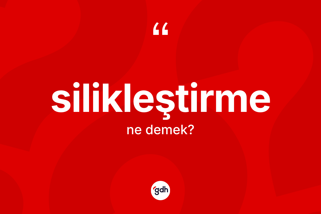 Silikleştirme kelimesinin anlamı nedir? Silikleştirme kelimesinin TDK anlamı nedir?
