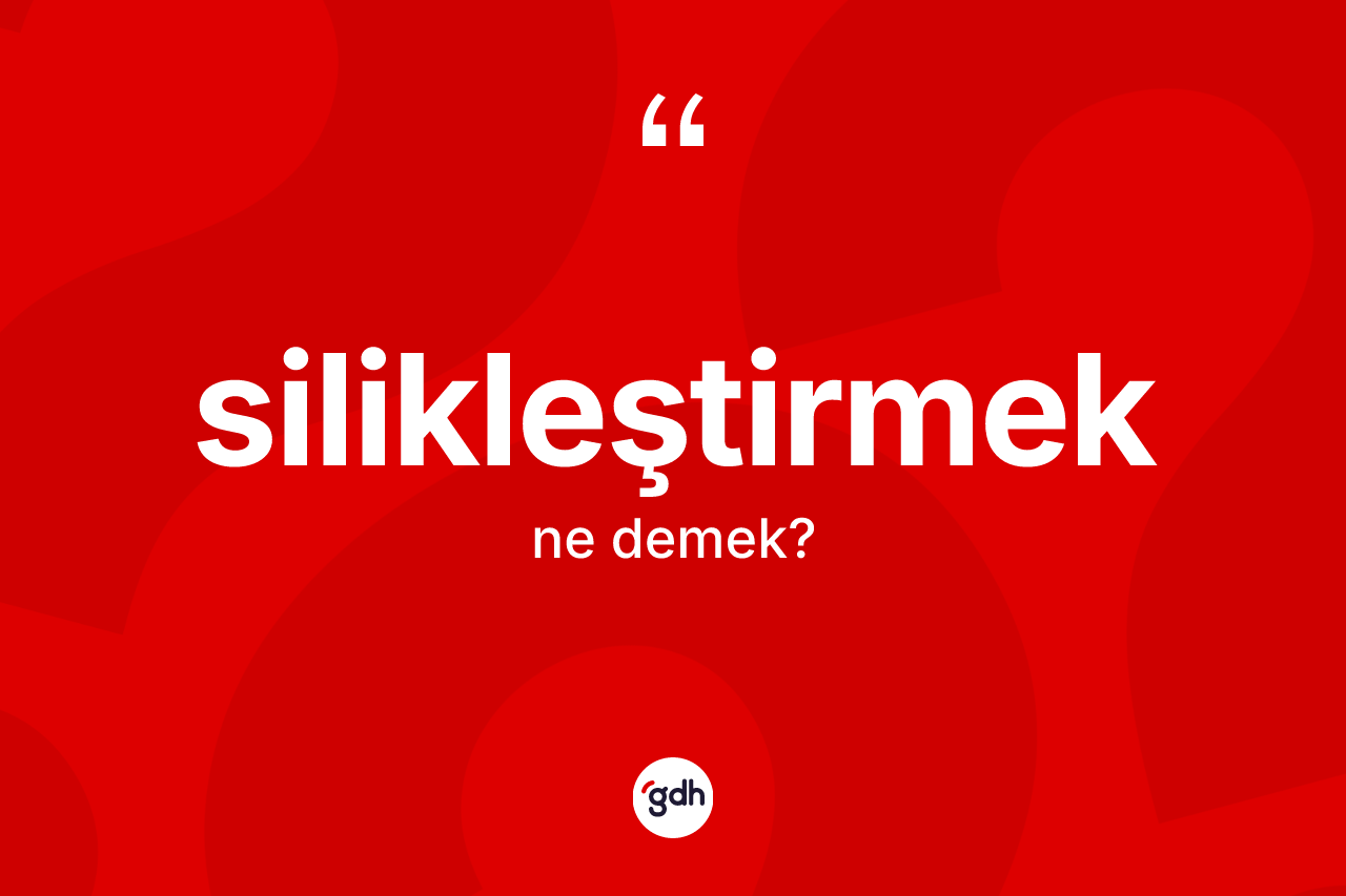 Silikleştirmek kelimesi ne demek? Silikleştirmeğin TDK'ya göre anlamı nedir?