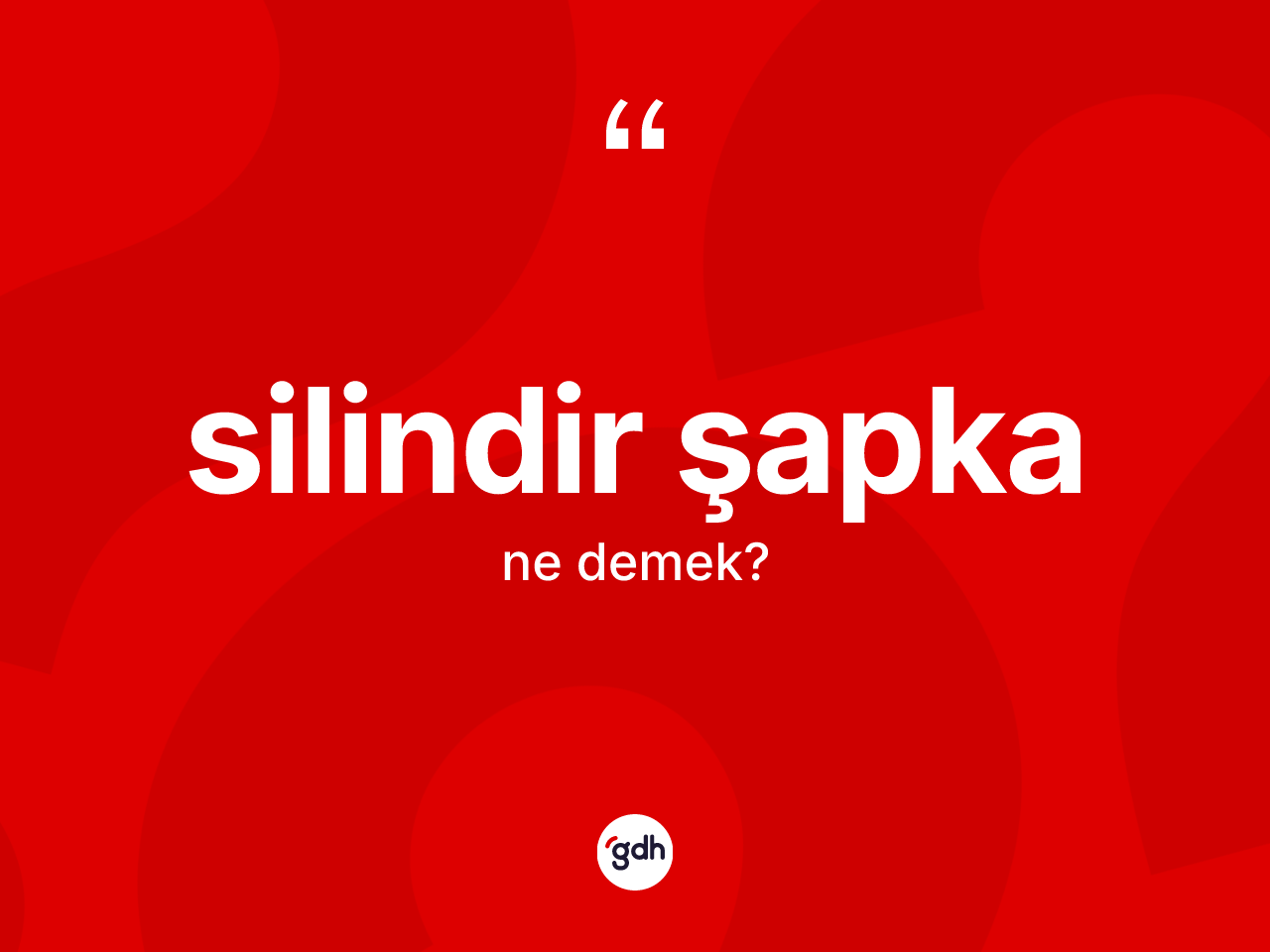 Silindir şapka kelimesinin anlamı nedir? Silindir şapkanın TDK'ya göre anlamı nedir?