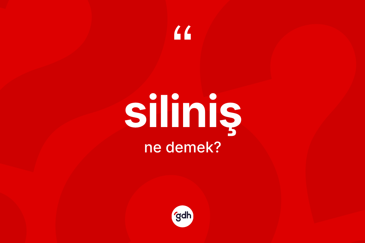 Siliniş kelimesinin anlamı nedir? Silinişin TDK'ya göre anlamı nedir?
