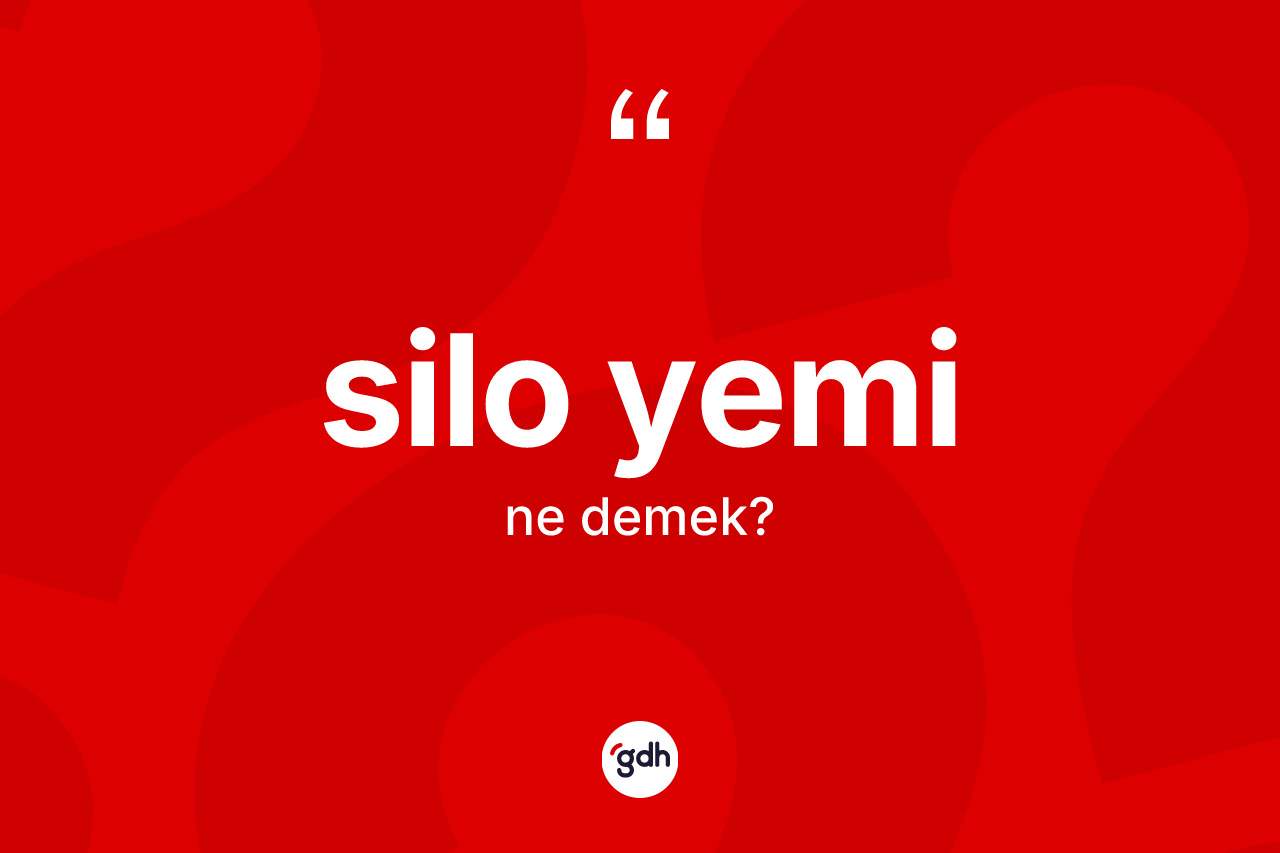 Silo yemi kelimesinin anlamı nedir? Silo yeminin TDK'ya göre anlamı nedir?