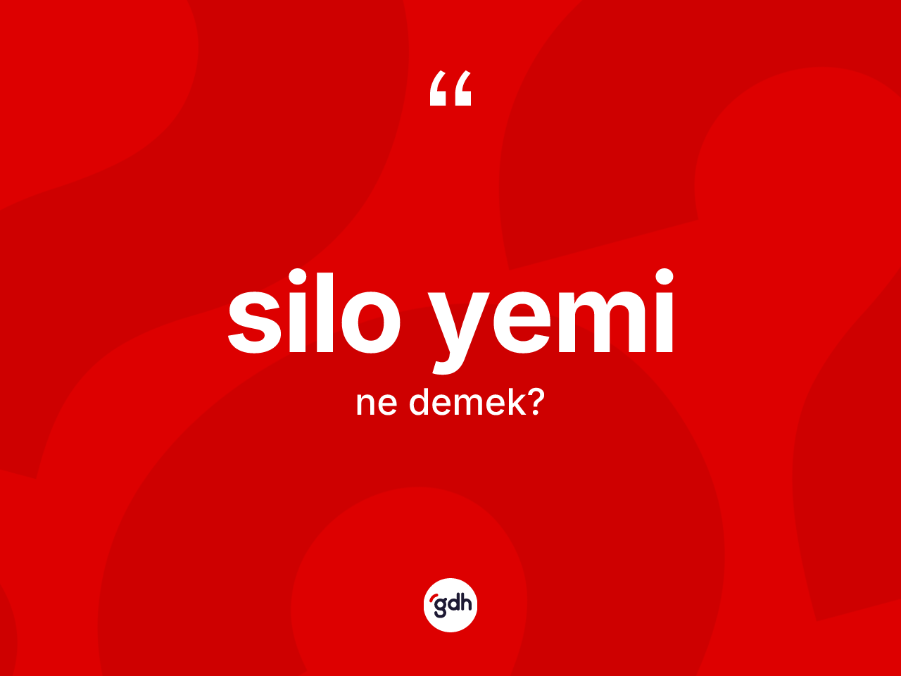 Silo yemi kelimesinin anlamı nedir? Silo yeminin TDK'ya göre anlamı nedir?