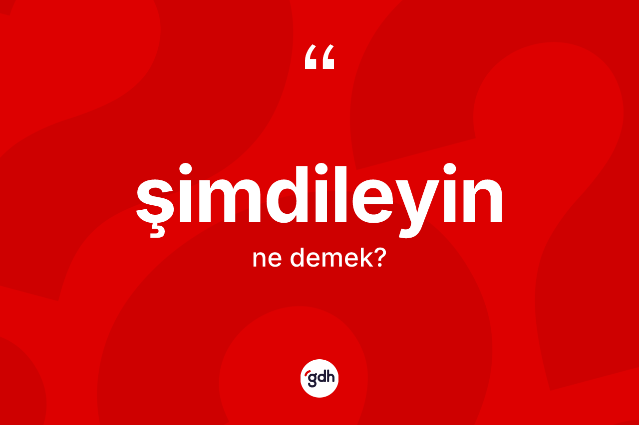 Şimdileyin kelimesinin anlamı nedir? Şimdileyin kelimesinin TDK'ya göre açıklaması nedir?