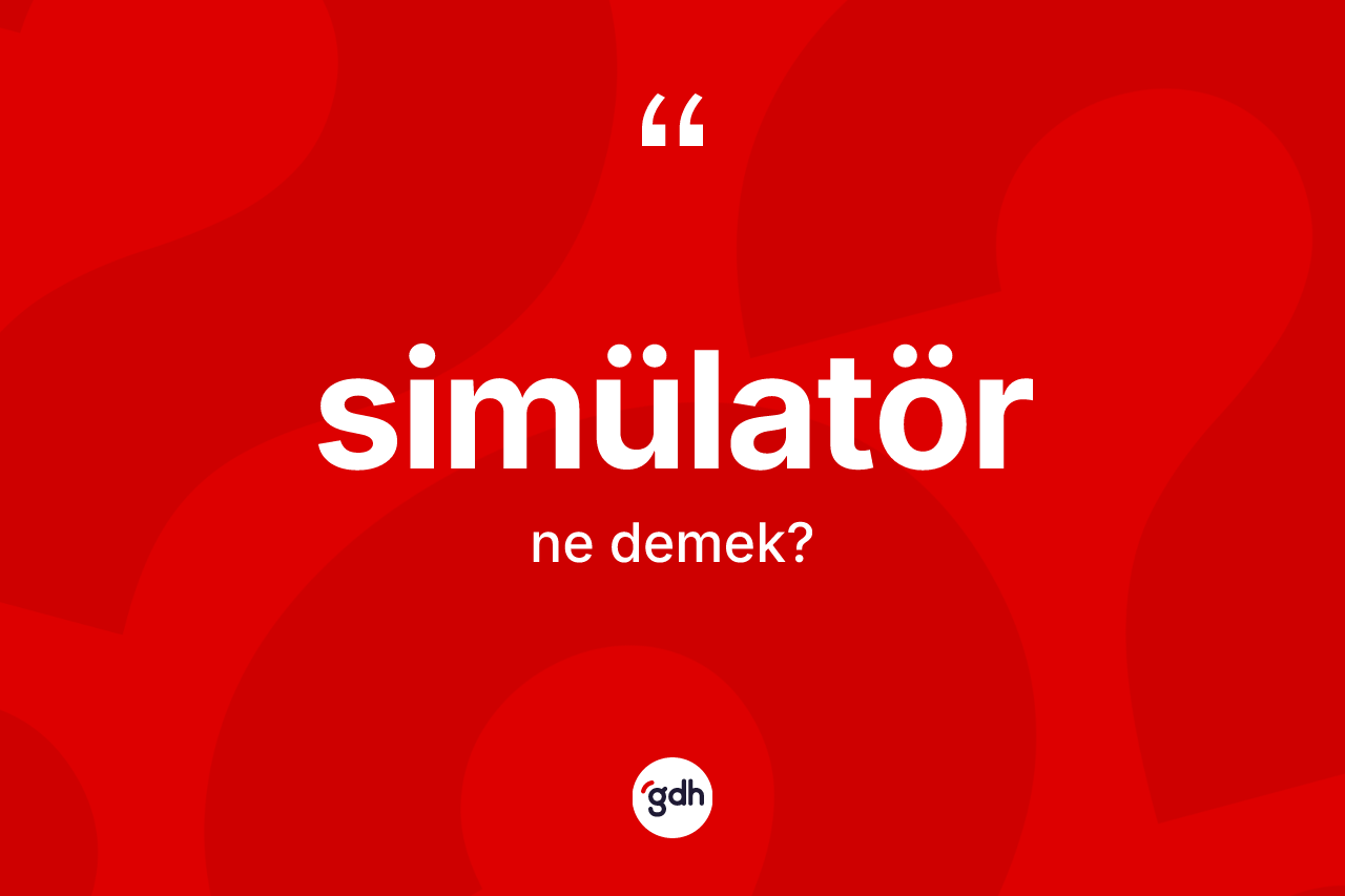 Simülatör kelimesi ne demek?
