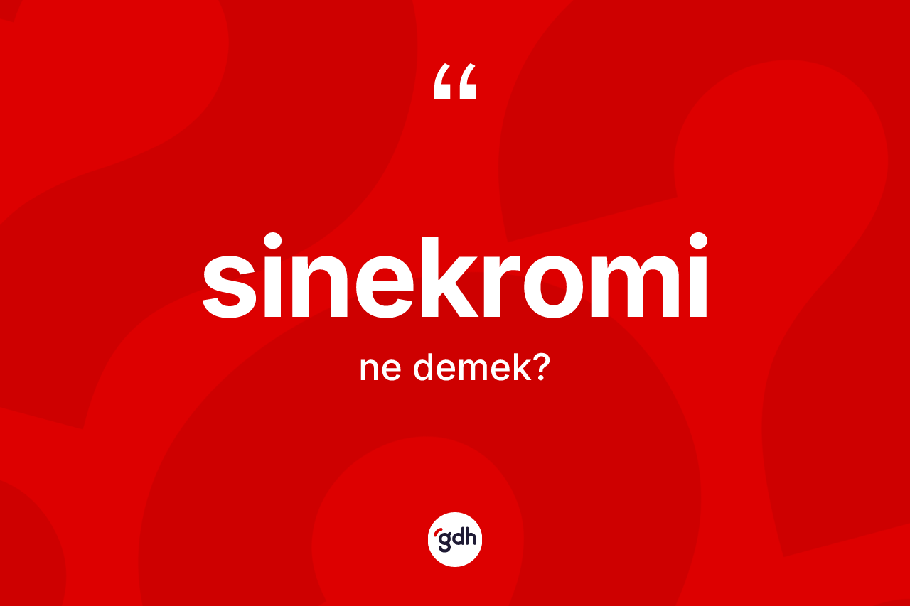 Sinekromi kelimesinin tanımı nedir? Sinekrominin sözlükteki anlamı nedir?