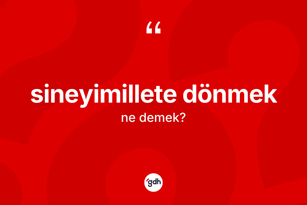 Sineyimillete dönmek ifadesinin anlamı nedir? Sineyimillete dönmek sözü nerede kullanılır?