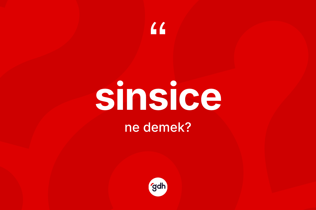 Sinsice kelimesinin anlamı nedir?