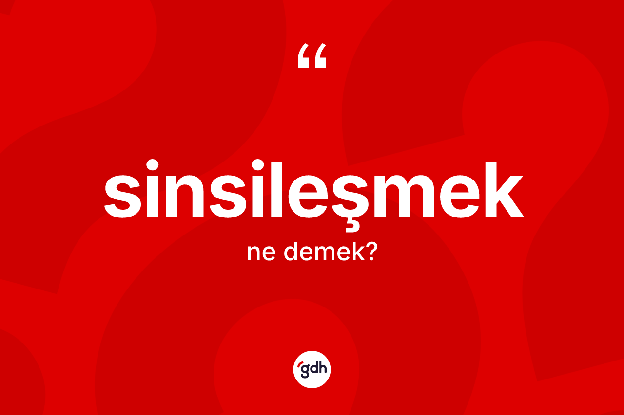 Sinsileşmek ne anlama gelir?