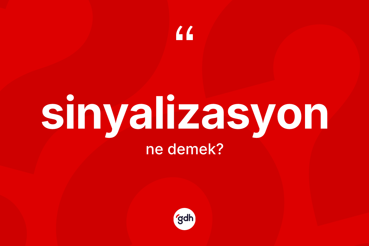 Sinyalizasyon kelimesi ne anlama gelir?