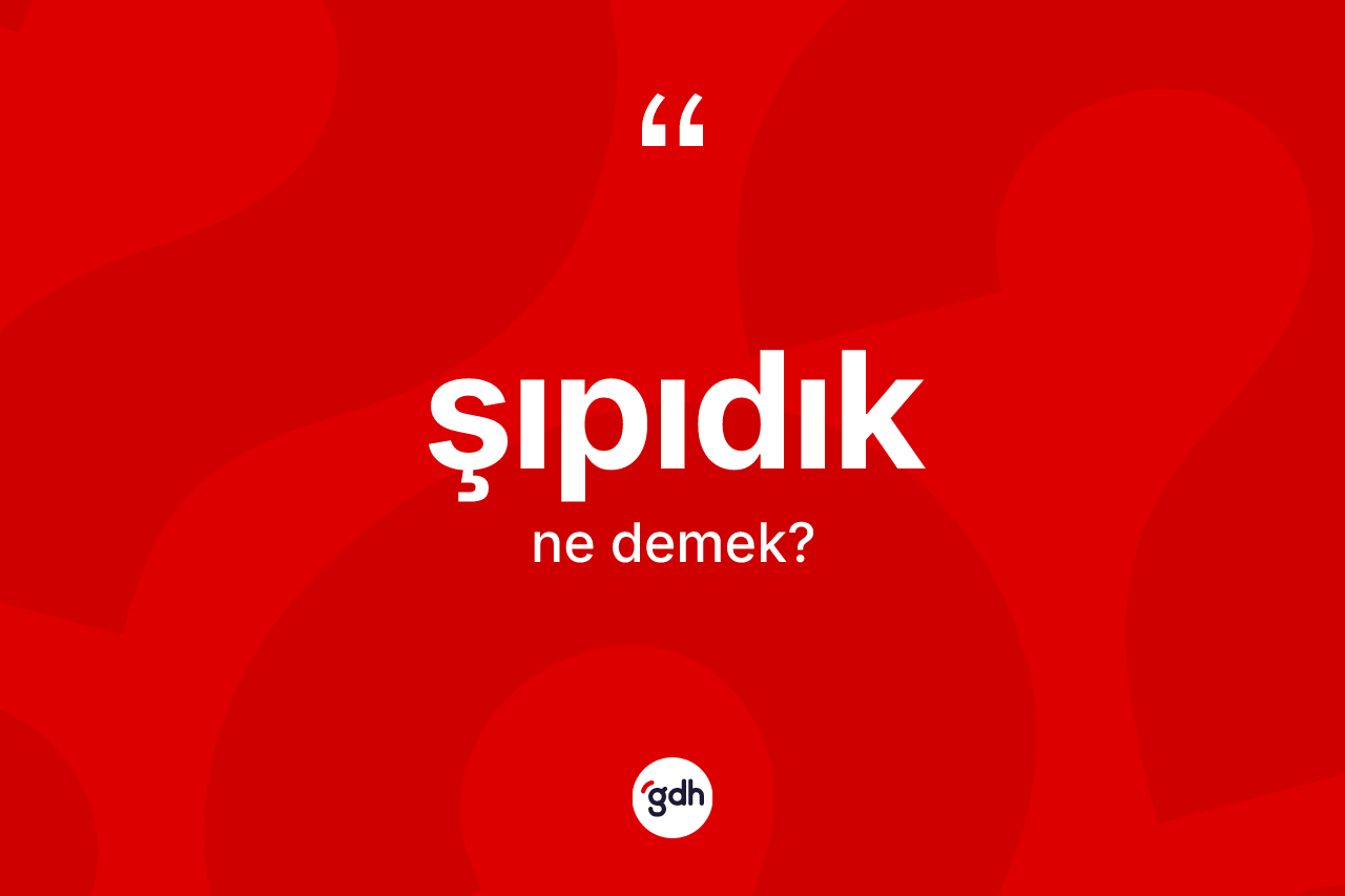 Şıpıdık kelimesi ne anlama gelir?