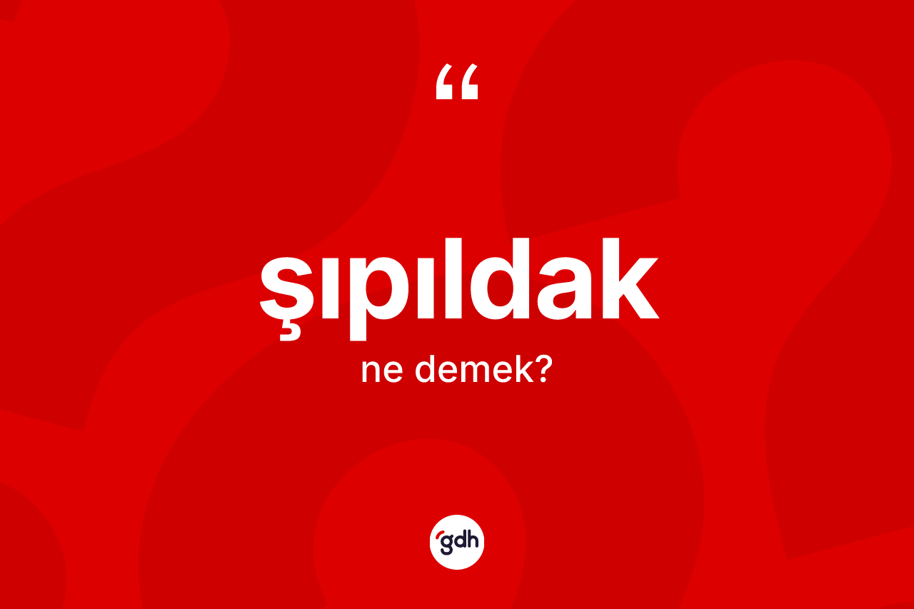 Şıpıldak nedir? Şıpıldağın sözlükteki anlamı nedir?