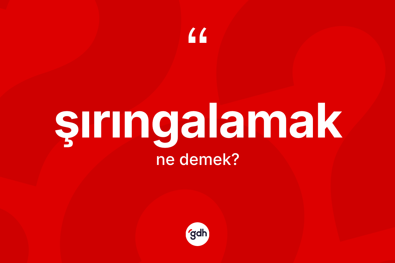Şırıngalamak kelimesinin anlamı nedir?
