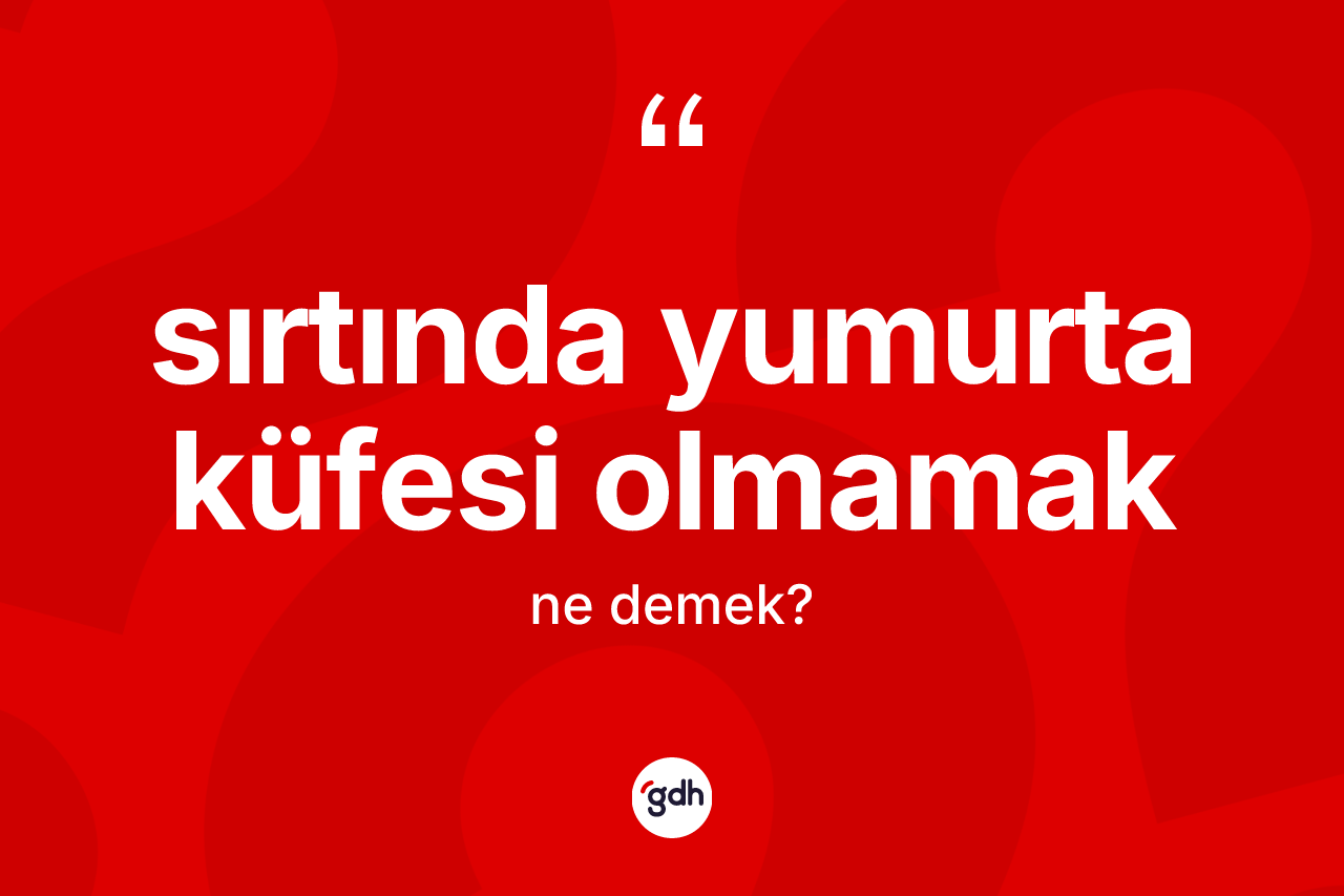 Sırtında yumurta küfesi olmamak ne demek? Sırtında yumurta küfesi olmamak sözünün TDK açıklaması nedir?