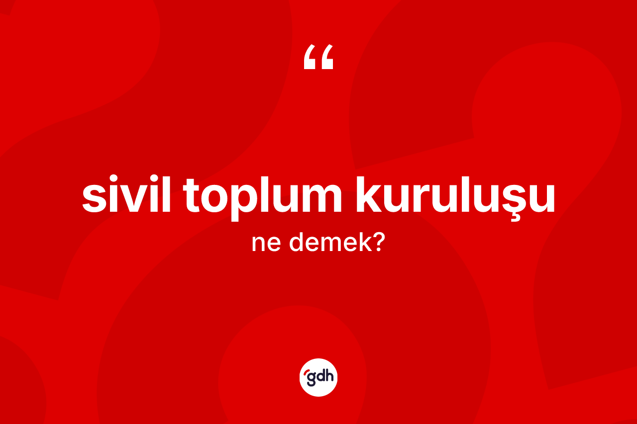 Sivil toplum kuruluşu kelimesinin anlamı nedir? Sivil toplum kuruluşunun TDK'ya göre anlamı nedir?