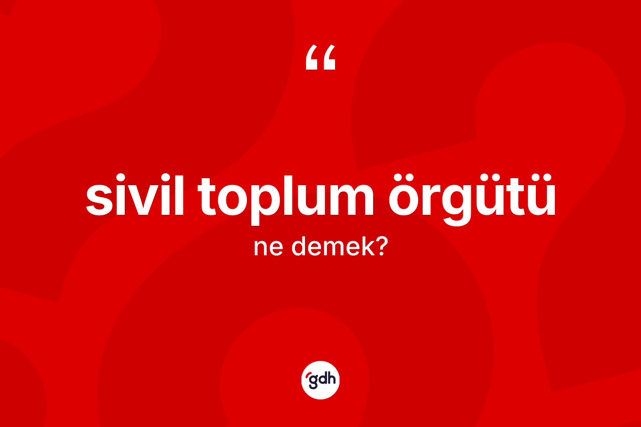 Sivil toplum örgütü kelimesinin sözlükteki tanımı nedir? Sivil toplum örgütünün TDK'ya göre anlamı nedir?
