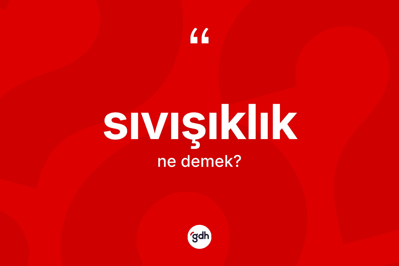 Sıvışıklık kelimesinin tanımı nedir? Sıvışıklık kelimesinin kaç farklı anlamı var?