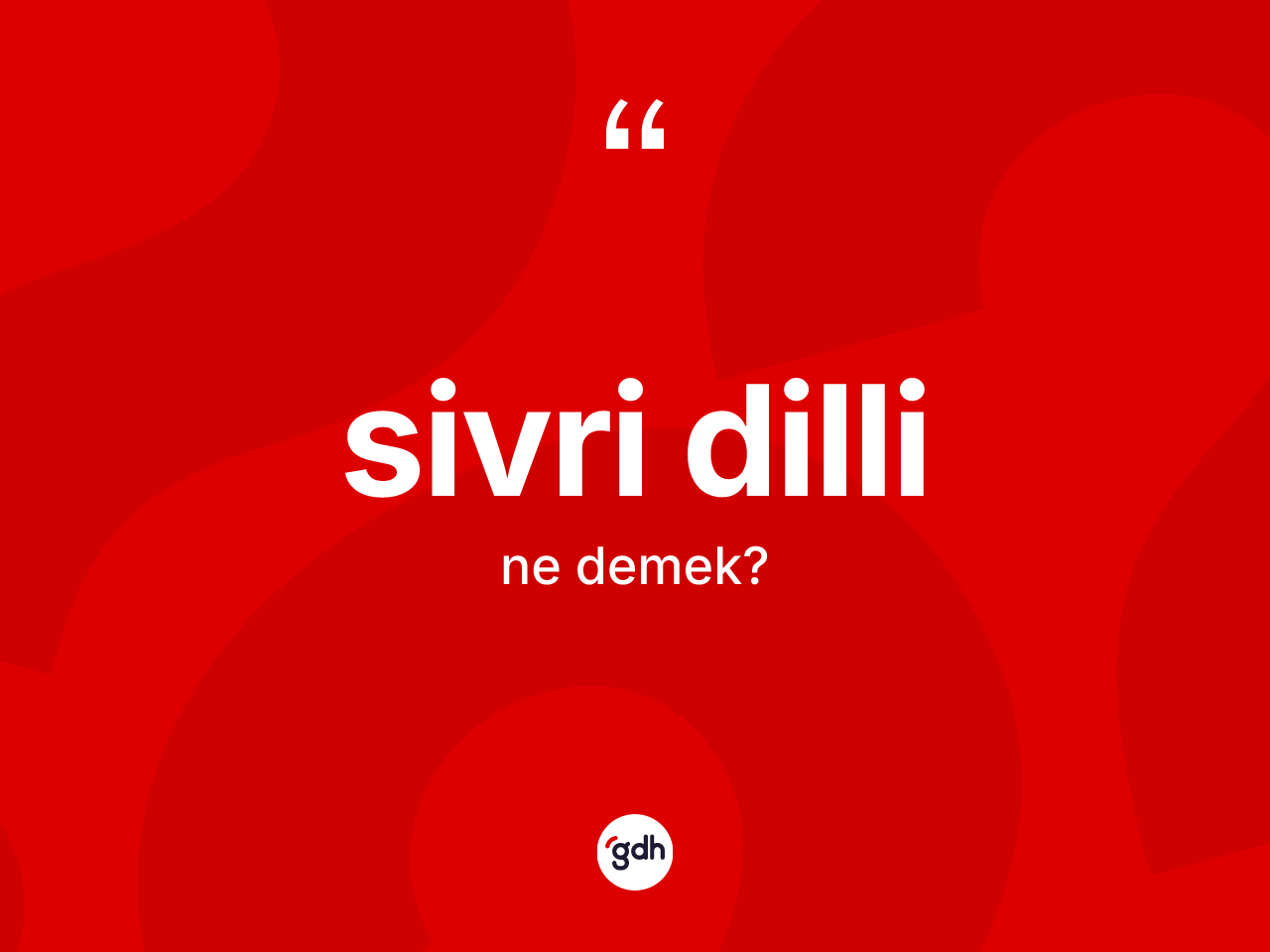 Sivri dilli kelimesi ne anlama gelir? Sivri dillinin kısaca tanımı nedir?