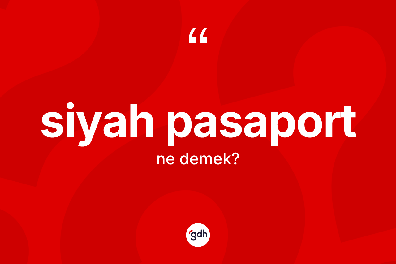 Siyah pasaport kelimesinin sözlükteki tanımı nedir?