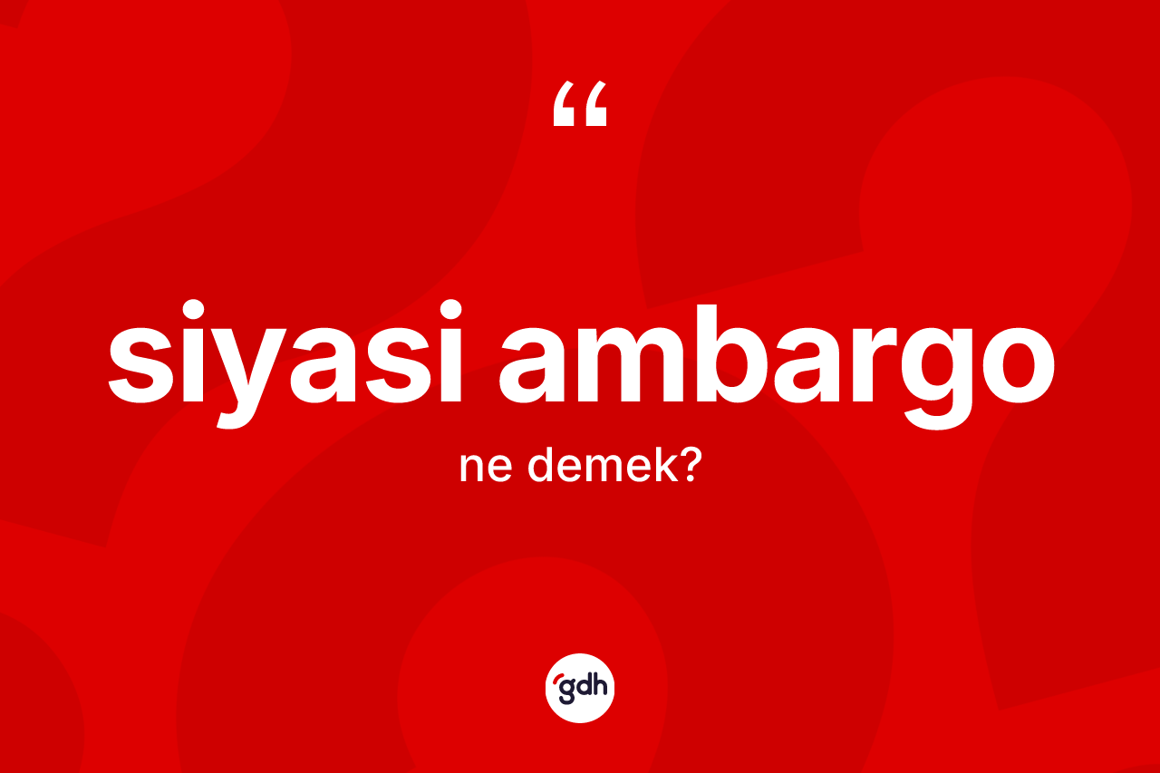 Siyasi ambargo ne demek?