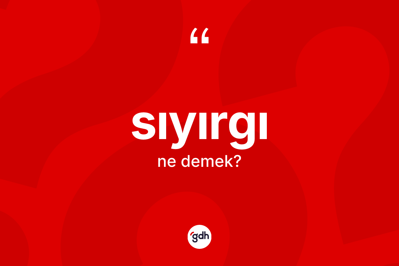 Sıyırgı ne anlama gelir? Sıyırgının sözlükteki anlamı nedir?