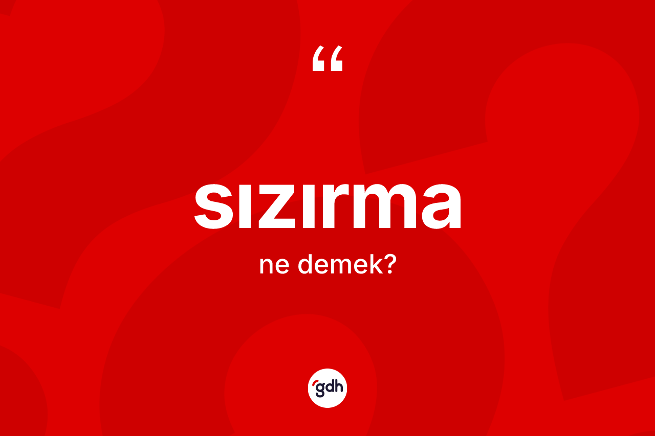 Sızırma kelimesi nedir? Sızırma kelimesinin TDK'ya göre açıklaması nedir?