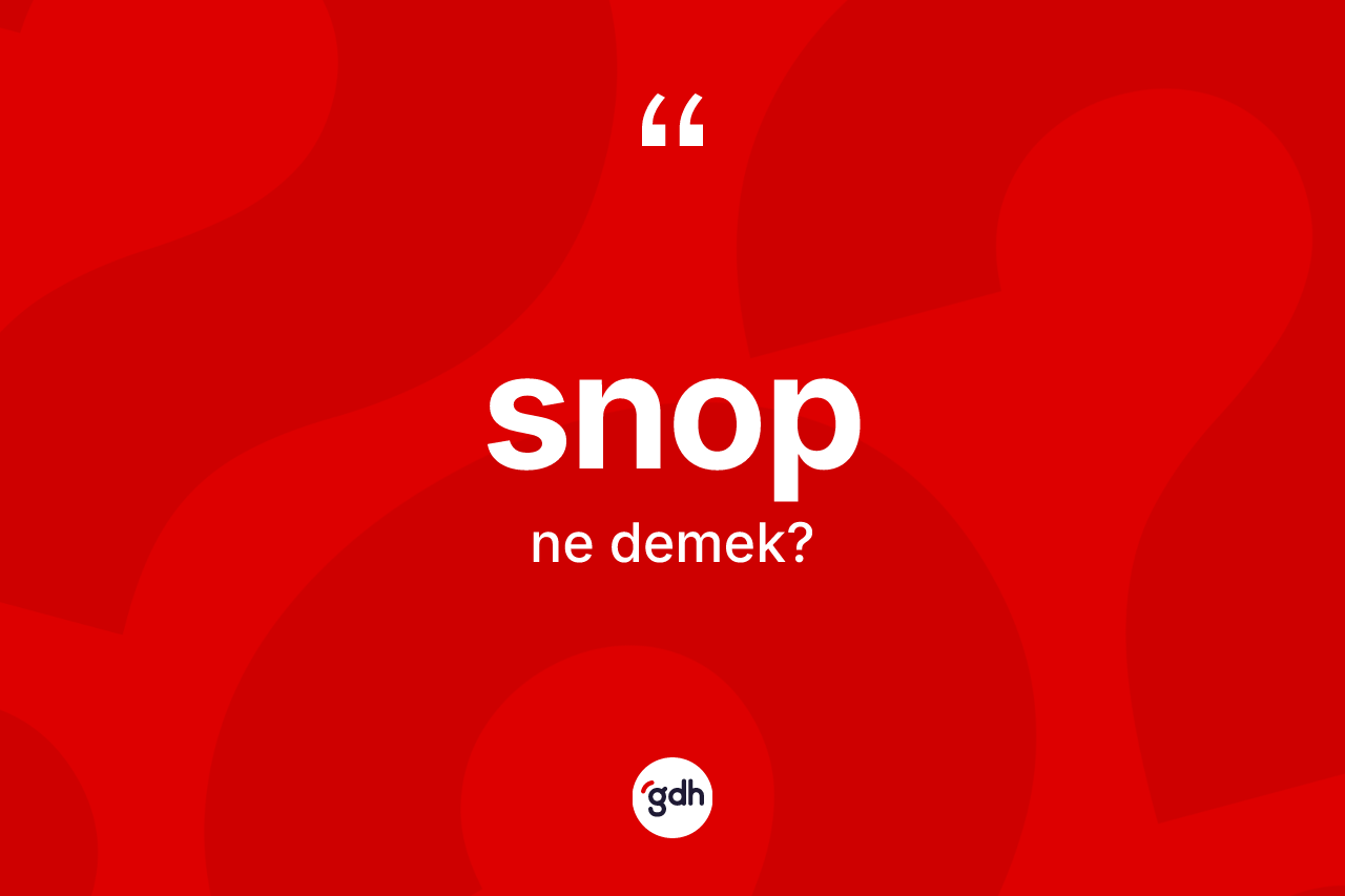 Snop kelimesinin tanımı nedir? Snop kelimesinin TDK'ya göre açıklaması nedir?