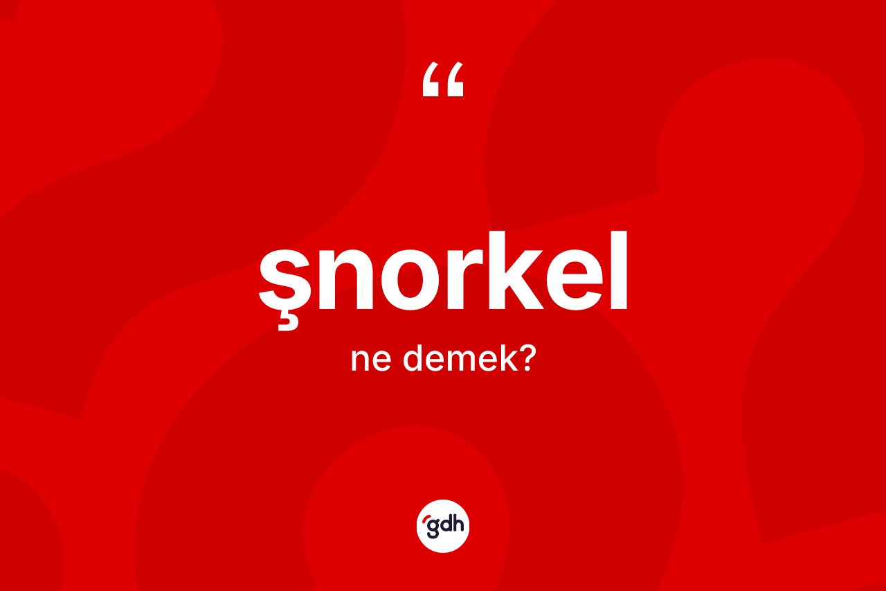 Şnorkel kelimesinin anlamı nedir? Şnorkelin TDK'ya göre anlamı nedir?