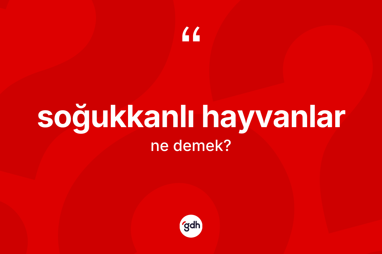 Soğukkanlı hayvanlar kelimesinin sözlükteki tanımı nedir? Soğukkanlı hayvanların sözlükteki anlamı nedir?