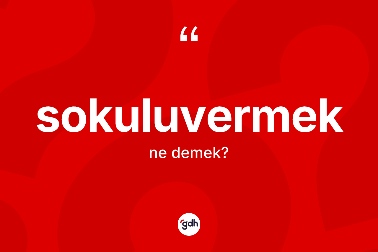 Sokuluvermek nedir? Sokuluvermek kelimesinin TDK'ya göre açıklaması nedir?