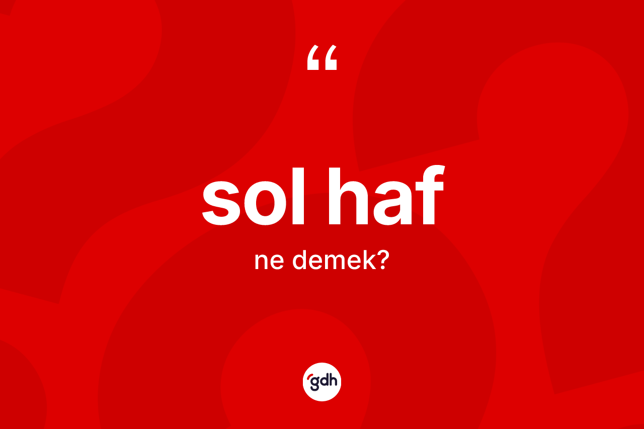 Sol haf kelimesinin anlamı nedir? Sol hafın TDK'ya göre anlamı nedir?