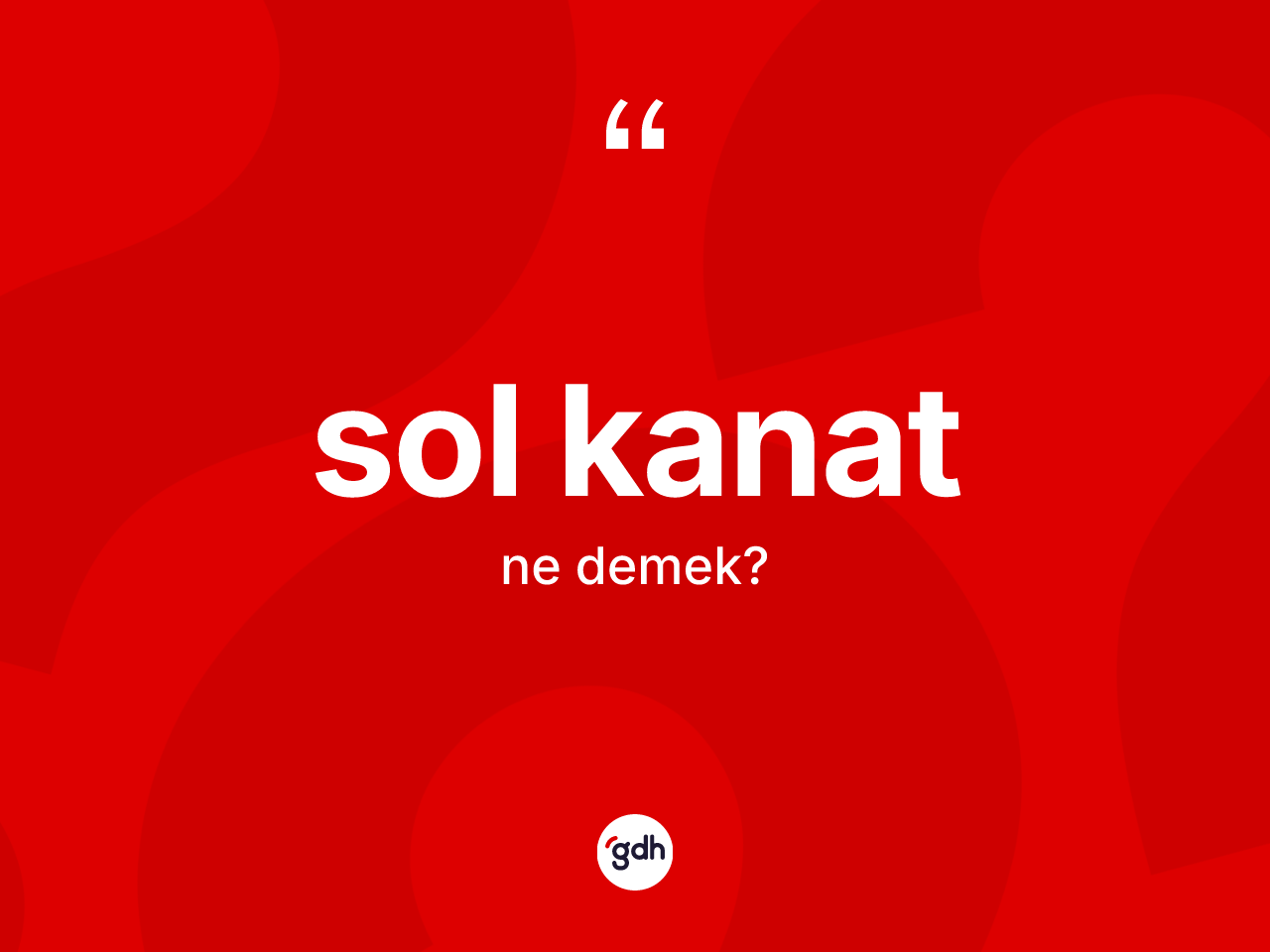 Sol kanat ne demek? Sol kanadın TDK'ya göre anlamı nedir?