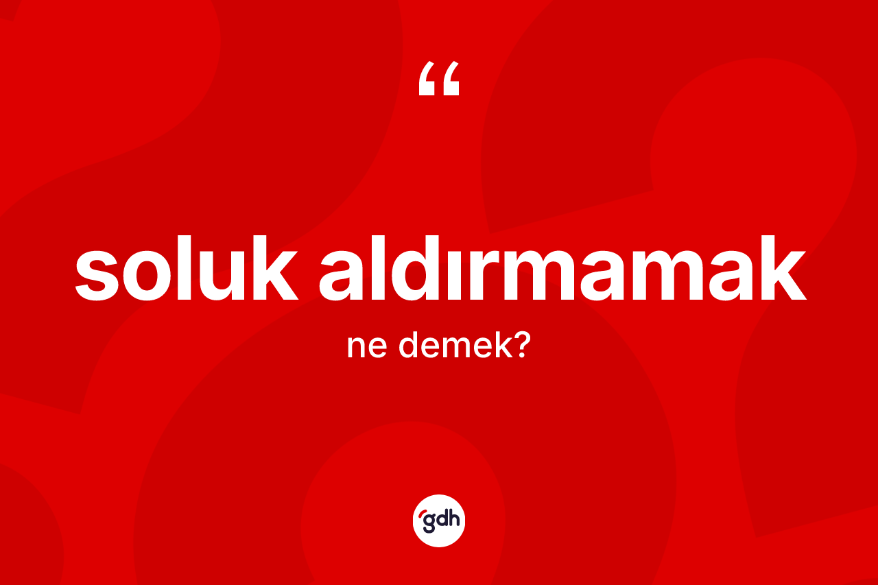 Soluk aldırmamak ifadesinin anlamı nedir? Soluk aldırmamak ifadesi hangi durumlarda kullanılır?