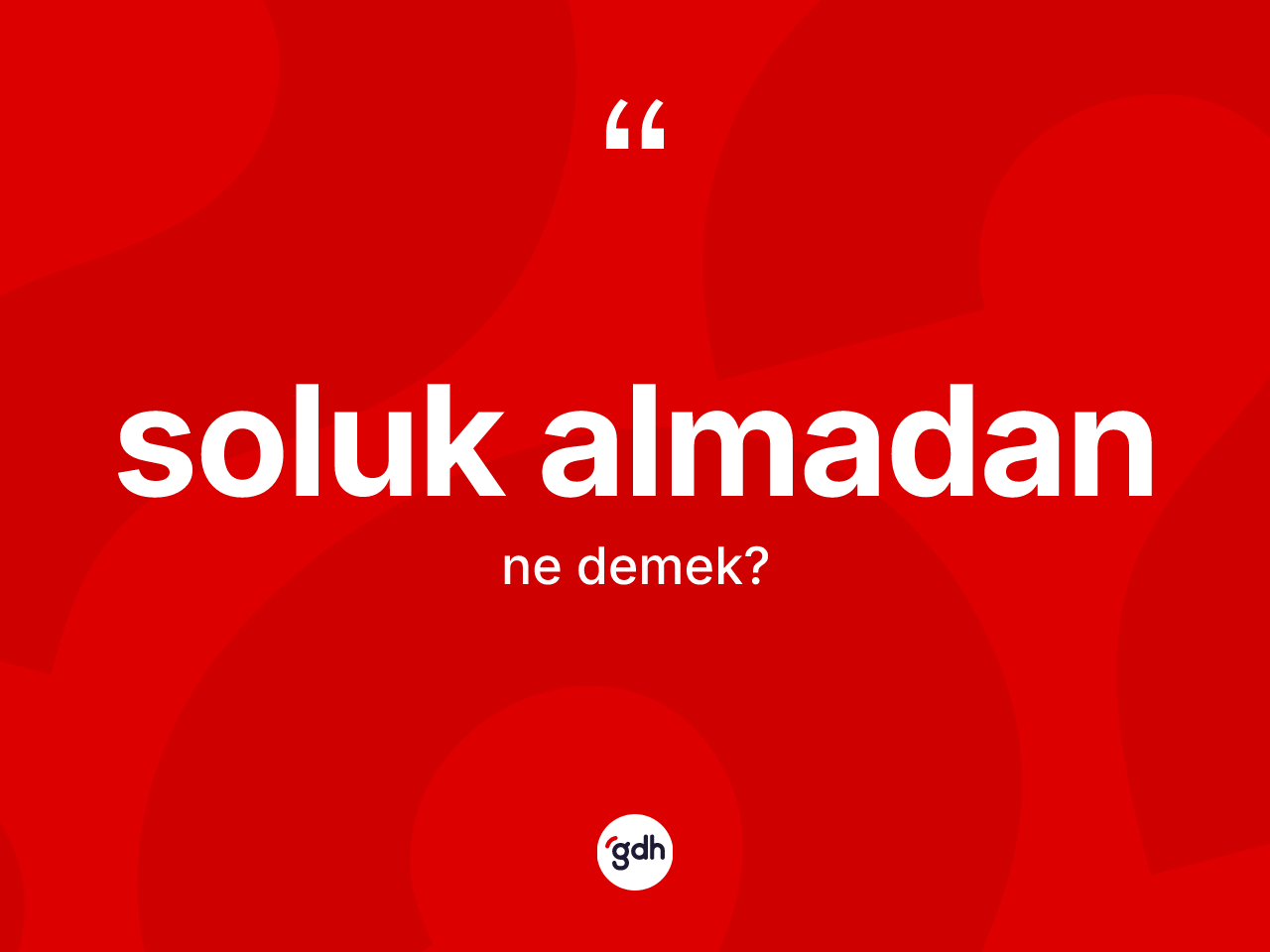 Soluk almadan kelimesi ne demek? Soluk almadanın TDK'ya göre anlamı nedir?