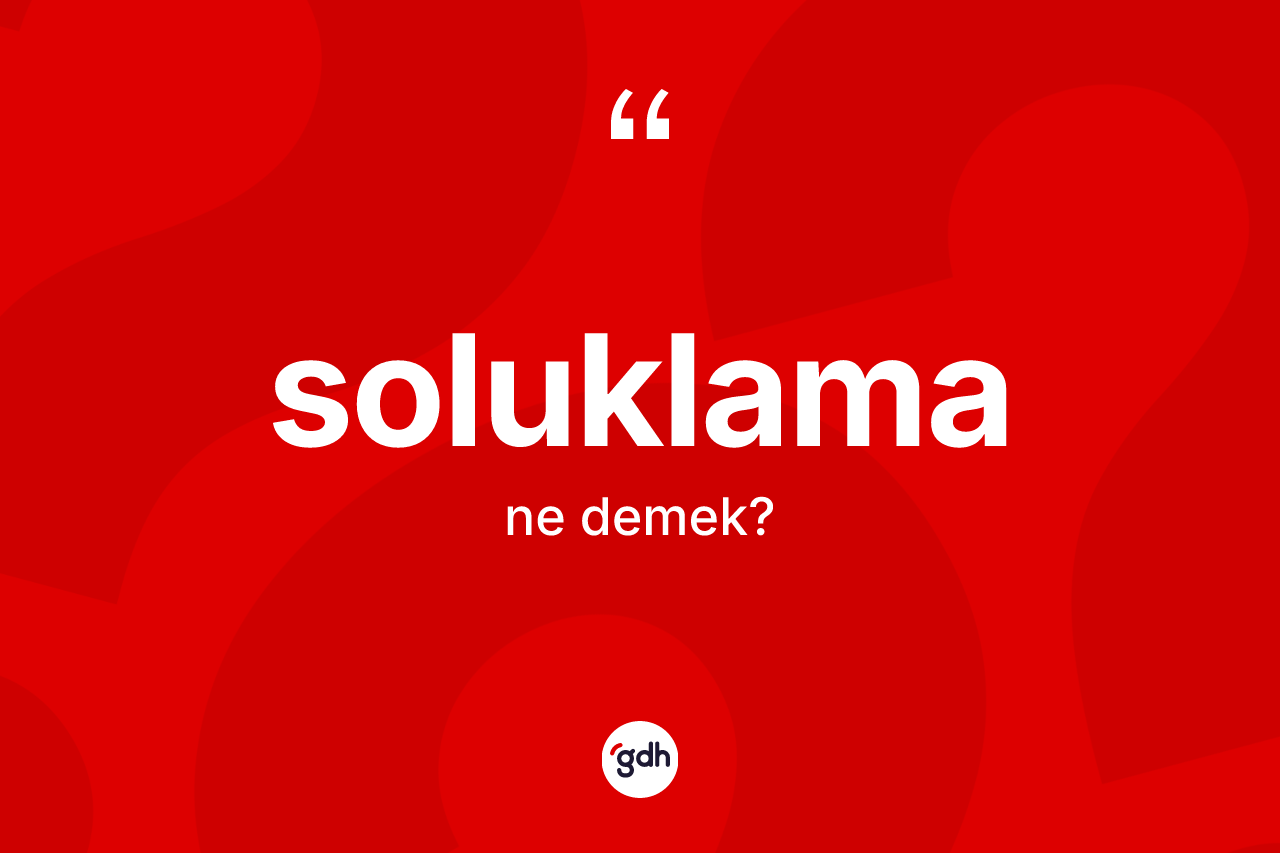 Soluklama kelimesinin anlamı nedir? Soluklamanın TDK'ya göre anlamı nedir?