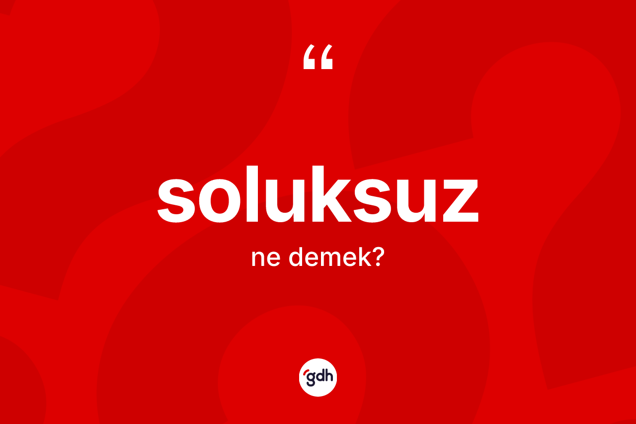 Soluksuz kelimesinin anlamı nedir?