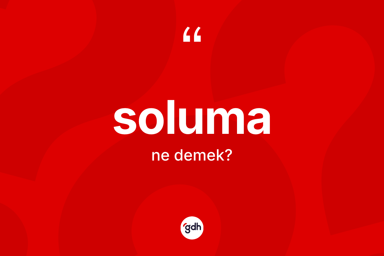 Soluma kelimesinin tanımı nedir? Soluma kelimesinin TDK'ya göre açıklaması nedir?