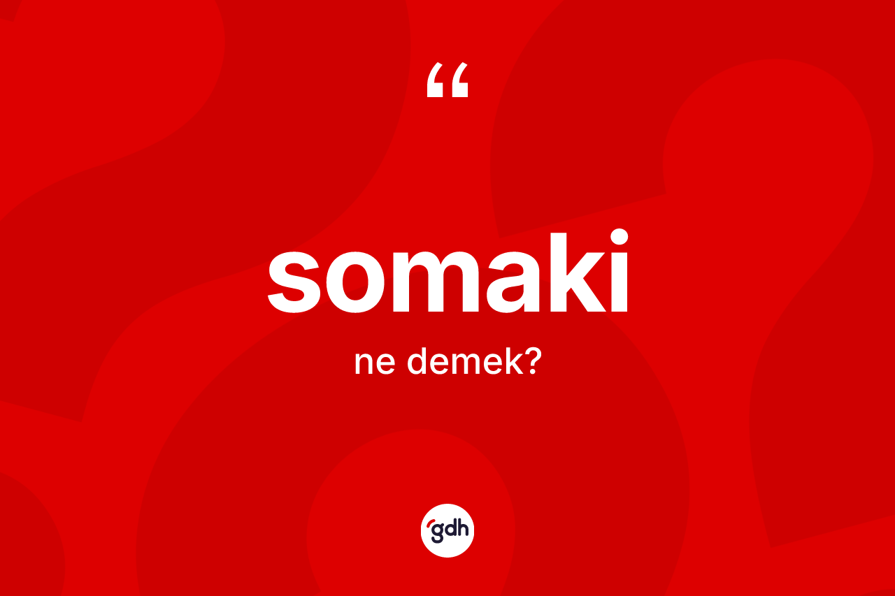 Somaki kelimesinin sözlükteki tanımı nedir? Somakinin TDK'ya göre anlamı nedir?
