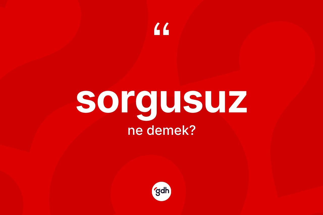 Sorgusuz kelimesi ne demek?