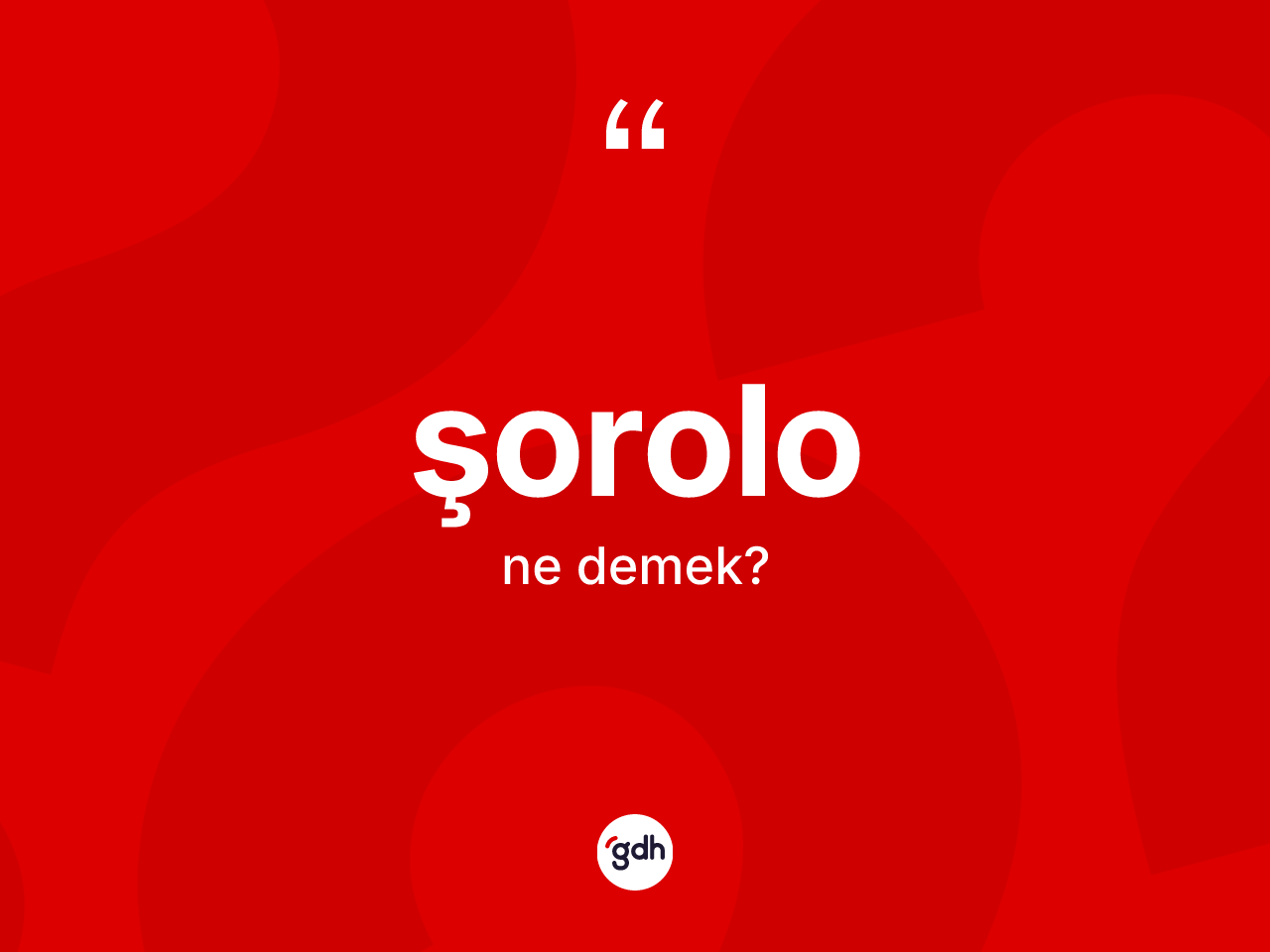 Şorolo kelimesi nedir? Şorolonun TDK'ya göre anlamı nedir?