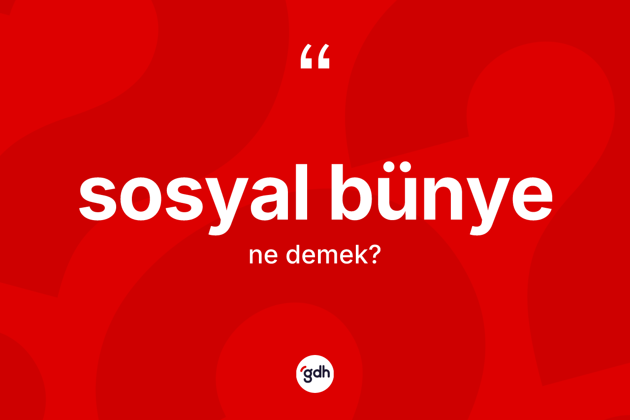 Sosyal bünye kelimesinin anlamı nedir? Sosyal bünye kelimesinin TDK'ya göre açıklaması nedir?