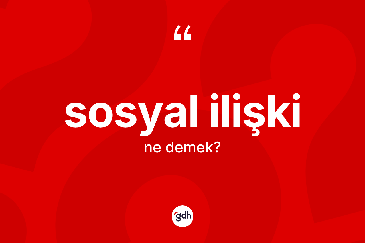 Sosyal ilişki kelimesinin tanımı nedir? Sosyal ilişkinin TDK'ya göre anlamı nedir?
