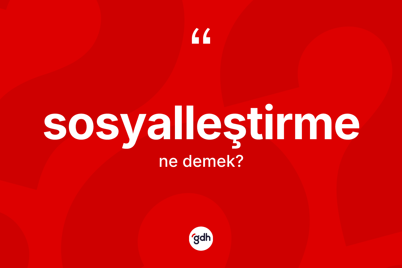 Sosyalleştirme kelimesinin anlamı nedir?