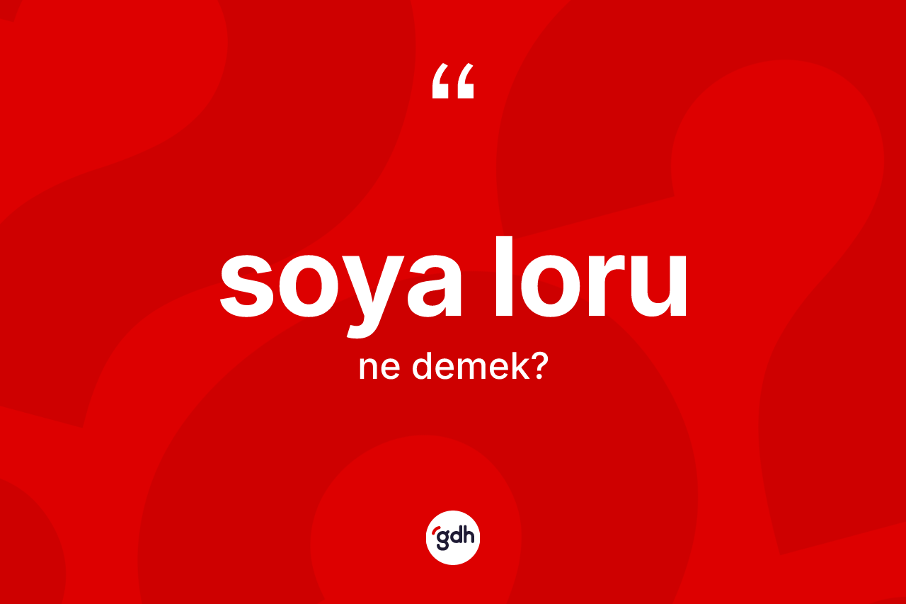 Soya loru kelimesinin tanımı nedir? Soya loru kelimesinin kaç farklı anlamı var?
