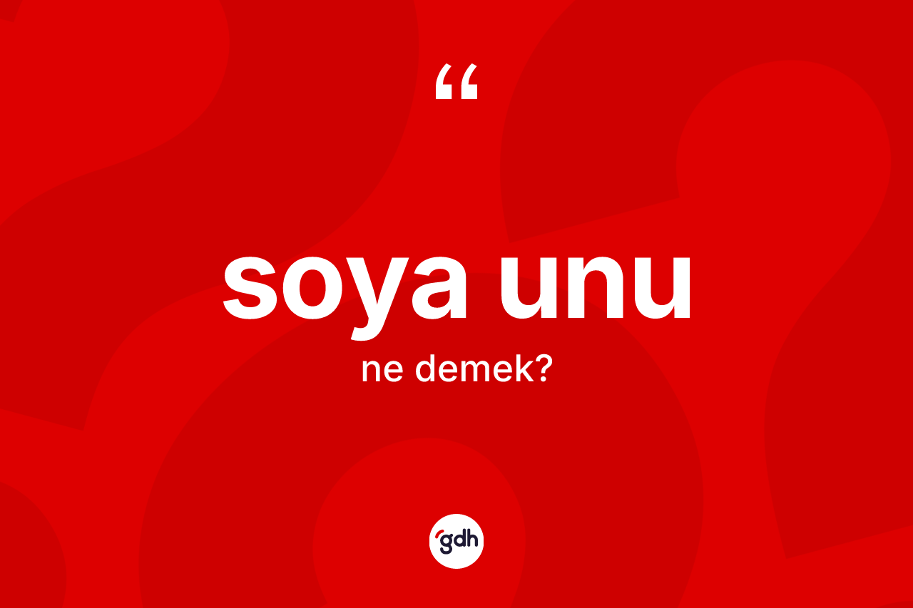 Soya unu ne anlama gelir? Soya unu kelimesinin özellikleri nelerdir?