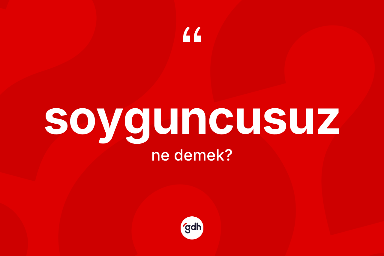 Soyguncusuz ne anlama gelir? Soyguncusuzun TDK'ya göre anlamı nedir?