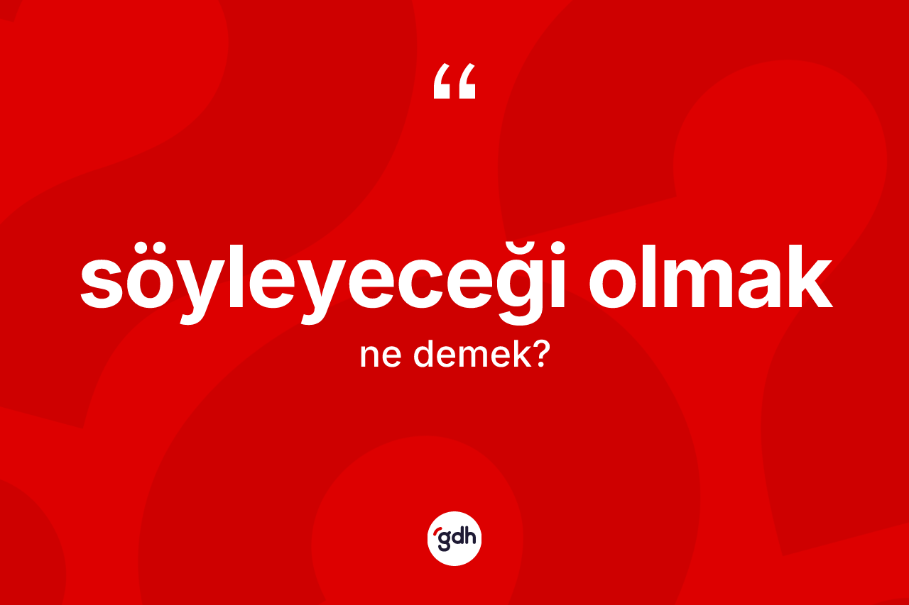 Söyleyeceği olmak ifadesinin anlamı nedir?